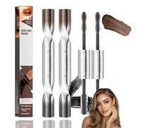 Double-Ended Waterproof Smudge-Resistant Mascara For 3D Lengthening And Voluminous Curling Lashes - Dual-Tone Black And Brown Formula With Densely Bristled Wands For Natural To Dramatic Eye Looks