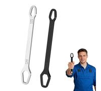 Double Ended Wrench, Double End Multifunctional Adjustable Wrench Repair Tools, Stainless Steel Tightening Wrenchs, Suitable Bike & Motorcycle Maintenance (2pcs AB)