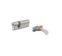 THIRARD 381077 Lock Cylinder 30 x 60 mm Transit 2-Nickel Finish Security System-for Entrance Doors-Emergency Function-Made in France-Comes with 4 Long Keys, Silver, 30x60