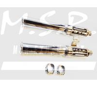 DOUBLE EXHAUST APPROVED MSR MUFFLER MOTORCYCLE VINTAGE KAWASAKI VN 750 TWIN ROUNDCIL RCS END OF SERIES