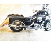 DOUBLE EXHAUST APPROVED MSR MUFFLER MOTORCYCLE VINTAGE KAWASAKI VN 800 CLASSIC FROM 1995 SHORTSHOTS RCS END OF SERIES