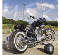 DOUBLE EXHAUST FULL SYSTEMS APPROVED MSR MUFFLER MOTORCYCLE VINTAGE YAMAHA XV VIRAGO 535 SHORTSHOTS RCS