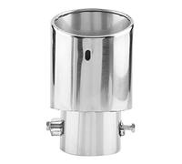 double exhaust tip + Car Exhaust Pipe Glossy Silver Stainless Steel Universal Car Straight Exhaust Pipe Rear Muffler Tip Tail Throat