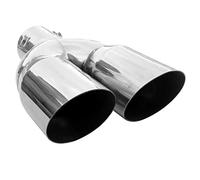 Double Exhaust Tip Muffler Trim Tail Twin End Pipe Sport Stainless Steel Chrome 53 mm