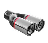 Double Exhaust Tip Muffler Trim Tail Twin End Pipe Sport Stainless Steel Chrome 55 mm