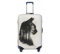 Double Exposure Cat Forest Travel Luggage Covers - Elasticity Suitcase Covers Protector for Luggage 18-32 Inch