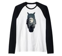 Double Exposure Owl Moon Forest Raglan Baseball Tee