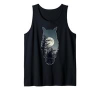 Double Exposure Owl Moon Forest Tank Top