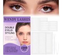 Double Eyelid Tape Kit 4 Types 1000PCS,Eyelid Lift Strips with Y-Shaped Fork & Clip,Invisible Waterproof Eye Stickers for Monolid and Lash Extensions(GM-1000p)
