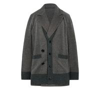 Double-Faced Herringbone x Wool Knit Cardigan - female - Sacai - Cardigans - Gray - M - Knitwear M