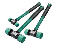 Double Faced Rubber Mallet with Solid Ductile Iron Head and TPR Anti Slip Handle for Flooring Installation Woodworking Camping Green(27mm)