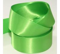 Double Faced Satin Ribbon. 7mm, 10mm, 15mm & 25mm. 58 Colours. 1m Cut Length (10mm, Kiwi Green Col760)