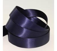 Double Faced Satin Ribbon. 7mm, 10mm, 15mm & 25mm. 58 Colours. 1m Cut Length (10mm, Navy Blue Col680)