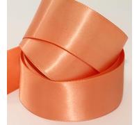 Double Faced Satin Ribbon. 7mm, 10mm, 15mm & 25mm. 58 Colours. 1m Cut Length (15mm, Peach Melba Col320)