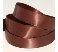 Double Faced Satin Ribbon. 7mm, 10mm, 15mm & 25mm. 58 Colours. 1m Cut Length (25mm, Cocoa Brown Col165)