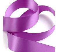Double Faced Satin Ribbon. 7mm, 10mm, 15mm & 25mm. 58 Colours. 1m Cut Length (25mm, Damson Light Purple Col570)