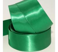 Double Faced Satin Ribbon. 7mm, 10mm, 15mm & 25mm. 58 Colours. 1m Cut Length (25mm, Emerald Green Col770)