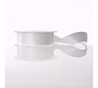 Double Faced Satin Ribbon crafts gift wrap florist (10mm or 16mm) (10mm x 50m, White)