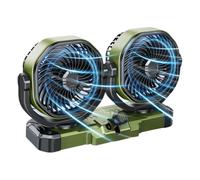 Double Fan for Car Self-Adhesive Double Head 2 Speeds Low Noise