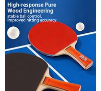 Double Fish 036A Beginner Training Table Tennis Racket Double Paddle Set with 3 Balls