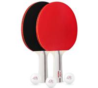 DOUBLE FISH Ping Pong Paddles Set of 2 with 3pcs 3-Star Balls & Storage Case - 2 Players High Performance Table Tennis Paddles Kit for Indoor & Outdoor Games