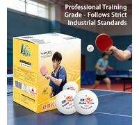 Double Fish V40+ 1-Star Training/Match White Seamed Table Tennis Balls Box of 100, white