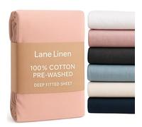 Double Fitted Sheet 100% Cotton - Deep Pocket 38cm - Pre-Washed Soft Percale - Hotel Quality Bottom Sheet - Breathable, Cool & Durable - Sepia Rose