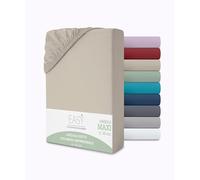 Double Fitted Sheet, 180 x 200 + 30 cm, Microfibre, 30 cm Height, Plain Colour, No Iron, Fitted Sheet with Elasticated Corners