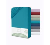 Double Fitted Sheet, 180 x 200 + 30 cm, Microfibre, 30 cm Height, Plain Colour, No Iron, Fitted Sheet with Elasticated Corners