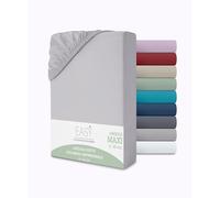 Double Fitted Sheet, 180 x 200 + 30 cm, Microfibre, 30 cm Height, Plain Colour, No Iron, Fitted Sheet with Elasticated Corners
