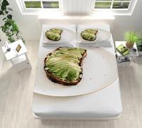 Double Fitted Sheet White Green Brown Extra Deep Fitted Bed Sheets Double Microfibre Bed Cover Breathable Bedsheet Washable Bedsheets+2 Pillow Cases 50x75cm135x190+30cm