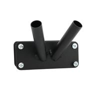 Double Flag Pole Holder, Steel Balcony Mount, 22mm Diameter, Black