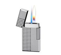 Double Flame Induction Lighter, Windproof Jet & Soft Flame, Refillable Butane Lighter, for Men, Husband, Friends, BBQ, Camping