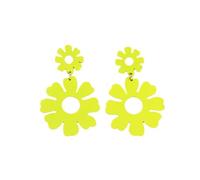 Double Flower Stud Dangle EarringsDaisy Floral Earrings for Women Jewelry Summer Beach Boho Bohemian Y2K Candy Color Holiday Retro 70s/80s Elegant, Metal, No Gemstone
