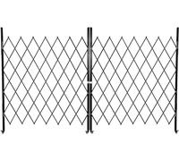 Double Folding Security Door, 61" H x 122" W Portable Flexible Expandable Fence Gate, Steel Accordion Security Gate with 360°Rolling Wheel - Ideal for Courtyards, Garages, Gardens