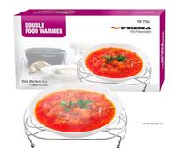 Double Food Dish Warmer Chafing Chrome Plate Burner Heat Warm + 2 Free Candle