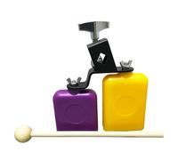 Double For Sam-bago Bell Latin Music Mounted Bells High Low Cowbell Sound Knocker Drum Percussion Instrument Accessory(With hammer)