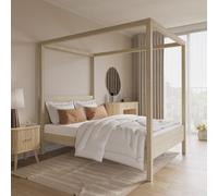 Double Four Poster Bed Frame in Oak - Victoria