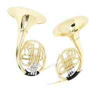 Double French Horn 3 Keys Gold Plated French Horn Bb Split Double Row Brass Musical Instrument With Case