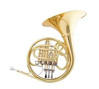 Double French Horn B Flat Four Key Single Row Gold Lacquer French Horn Band