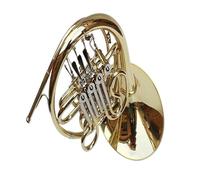 Double French Horn Beginners Adults French Horn B Tuning F Tuning 4 Key Gold Double Row Brass Body Musical Instrument