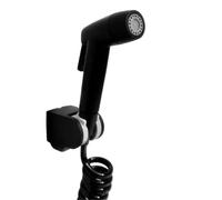 Double Function Bathroom Toilet Key Press Bidet Faucet Kit Stainless Steel Black Sprayer Set Mount On Wall BL707(Set a)