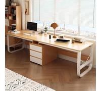 Double Gaming Desk for Two Large Wood Workstation with Storage Drawers Ideal Writing & Study Table for Home Office Long Collaborative Desk for Gamers & Professionals