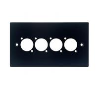 Double Gang Aluminium Wall Plate - D-Series Hole Compatible with Neutrik, HDMI, USB, RJ45, XLR, RCA, BNC 121x86x5mm with Screws (4 Holes)