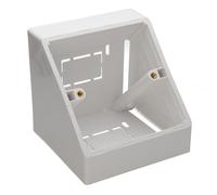 Double Gang Desk Mount Angled Back Box for 85mm x 85mm Faceplates White
