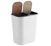Double Garbage Can, Trash Recycling Can Combo, 18L Kitchen Garbage Bin with Push-Button Lids Waste Container for Patio Home Dining Room Bedroom Laundry Camping Living Room