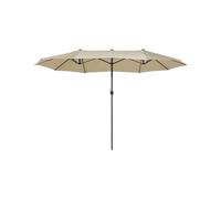 Double Garden Parasol Modern Beige Outdoor Polyester Aluminium Sibilla