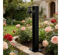 Double Garden Tap - Floor-Mounted Water Column Dual Outlet, Frost Resistant Outdoor Yard Hydrant Garden Pedestal Faucet, Standing Outdoor Spigot(Style 2,Height: 80cm/31.5in)