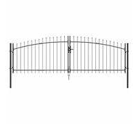 vidaXL Double Gate with Lock Woerden Grey 400 x 199.5 cm Steel