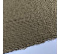 Double Gauze 100% Cotton Plain Fabric Dress Making Lightweight Muslin Baby Swaddle Blankets Scarves Summer Clothing | 53" - 135 cm Wide | per Metre (Taupe)